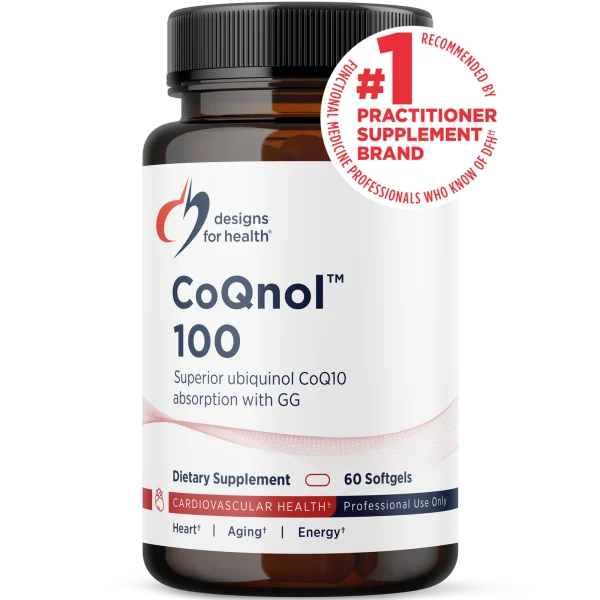 Designs for Health CoQnol™ 100 – Active Ubiquinol CoQ10 with Geranylgeraniol