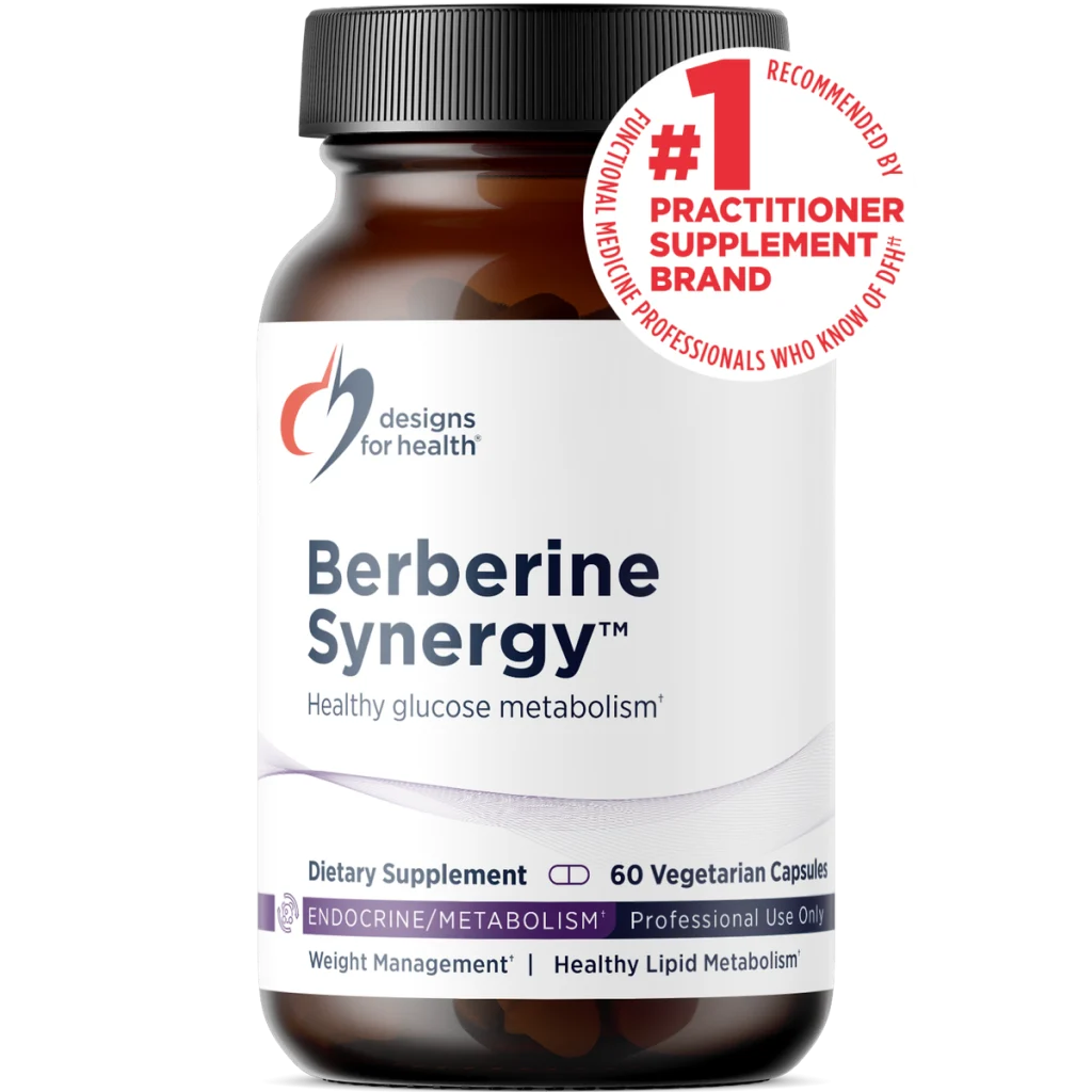 Berberine Synergy från Designs for Health - 60 vegetariska kapslar med 400 mg berberin och 50 mg alfa-liponsyra