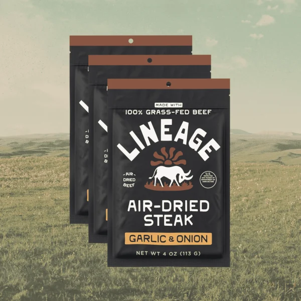Lineage Air-Dried Steak – Garlic & Onion (3-Pack)