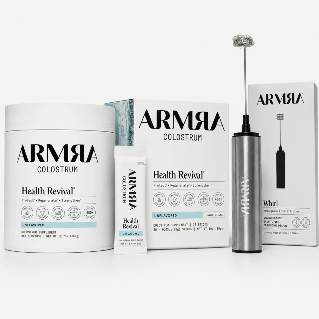 Colostrum Year Bundle – XL Jar, Travel Sticks & Frother