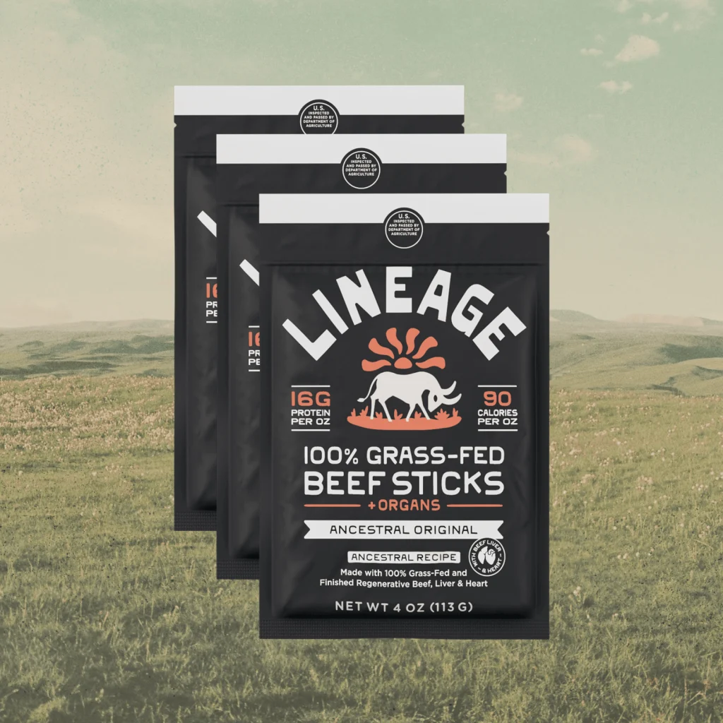 Trepack Lineage Beef Sticks Original, lufttorkade sticks av gräsbetat nötkött