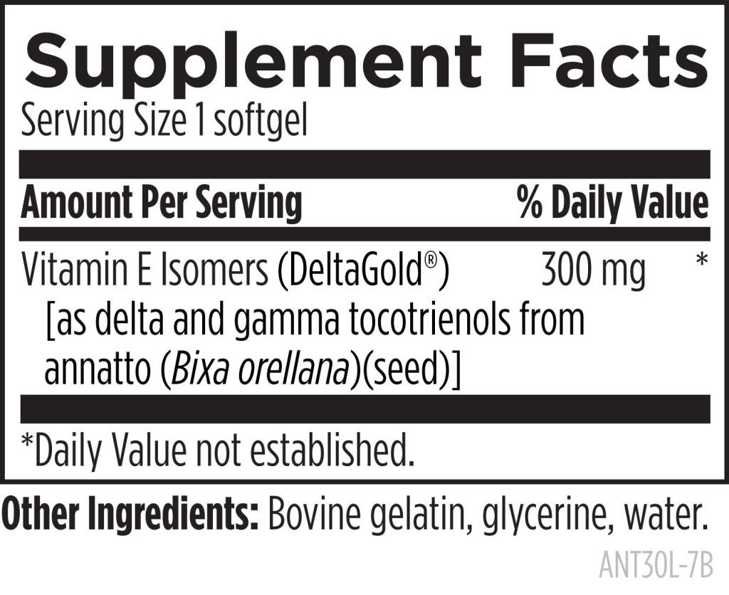 Supplement Facts för Annatto-E® 300 - ingredienstabell