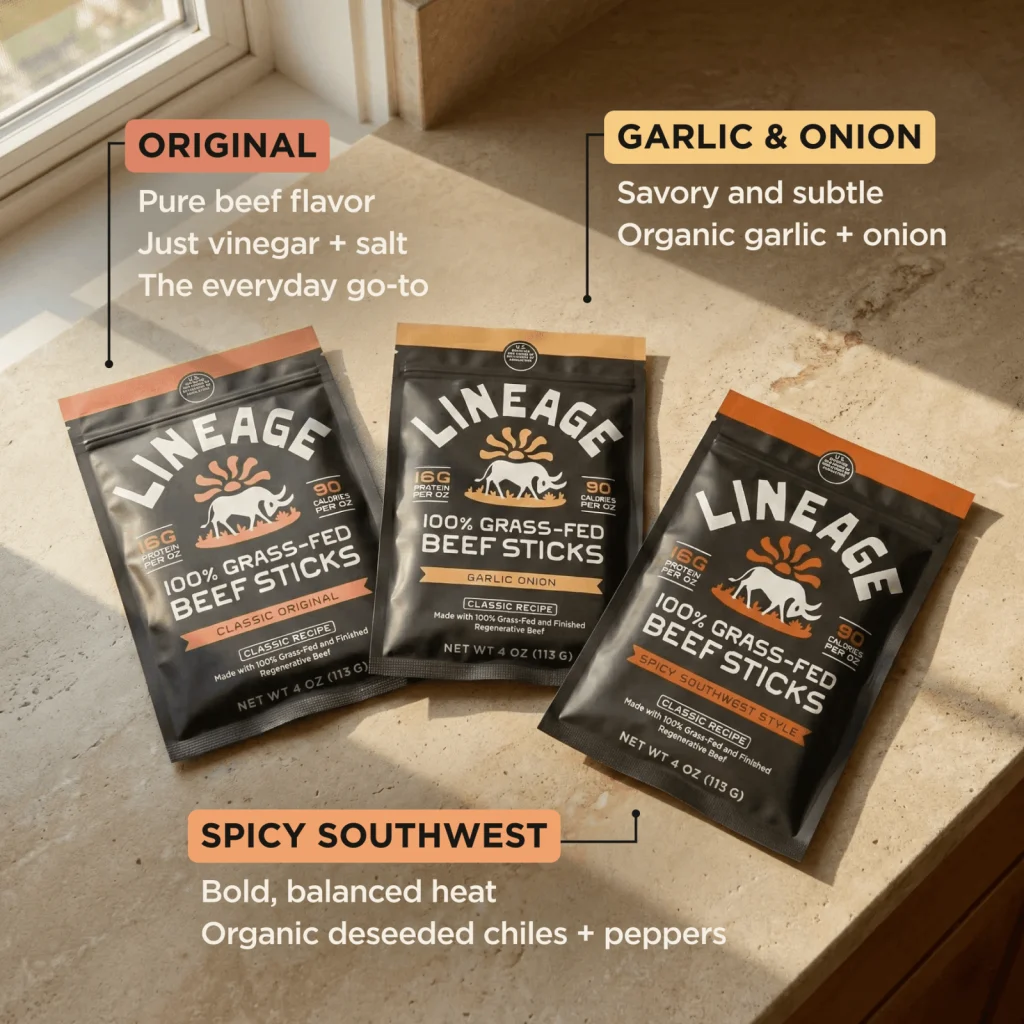 Lineage Beef Sticks - omega-6:3-ratio Edacious-test