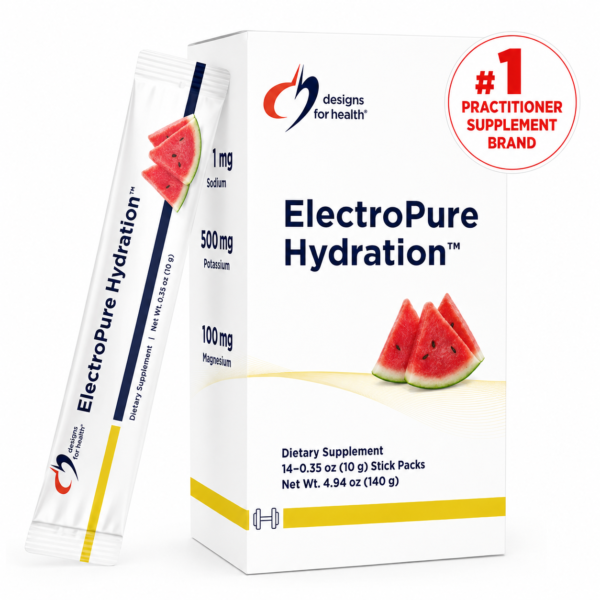 Designs for Health ElectroPure™ Hydration – Sodium & Potassium 1:1, No Added Sugar – Watermelon (14 Stick Packs)