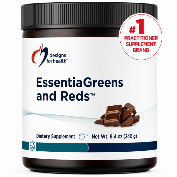 Designs for Health EssentiaGreens and Reds™ – Organic Greens & Berry Powder with Inulin (240 g)