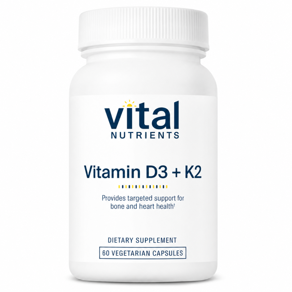 Vital Nutrients Vitamin D3 + K2 – with Menaquinone-7 (60 Capsules)