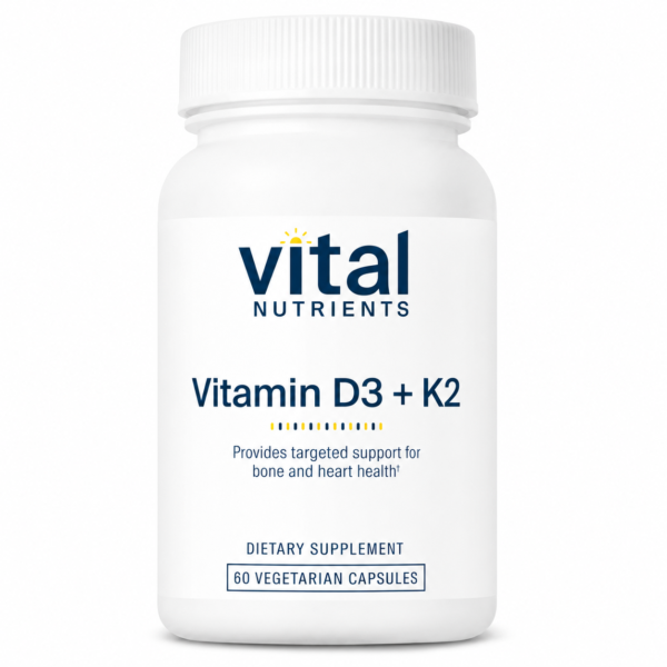 Vital Nutrients Vitamin D3 + K2 – with Menaquinone-7 (60 Capsules)