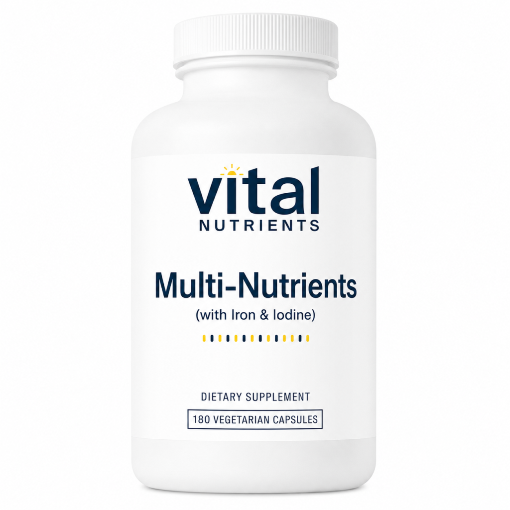 Vital Nutrients Multi-Nutrients – Multivitamin with Iron & Iodine (180 Capsules)