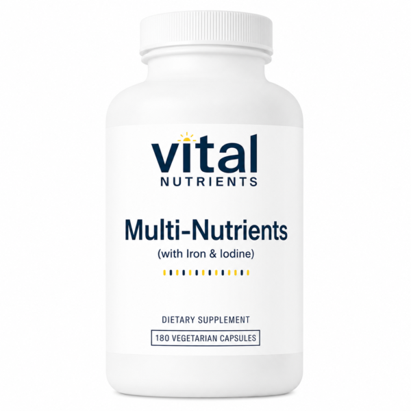 Vital Nutrients Multi-Nutrients – Multivitamin with Iron & Iodine (180 Capsules)