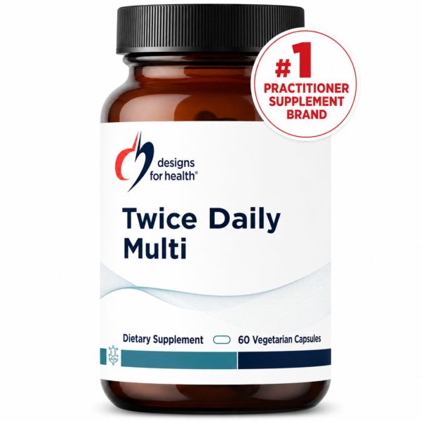 Designs for Health Twice Daily Multi – Bioactive Multivitamin with Chelated Minerals (120 Capsules)