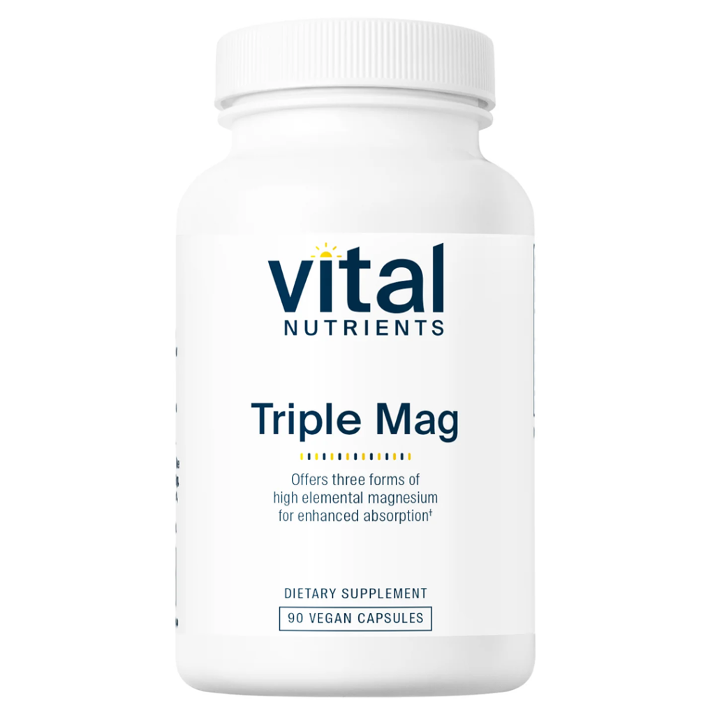 Vital Nutrients Triple Magnesium 250 mg – Three Forms in One Capsule (90 Capsules)