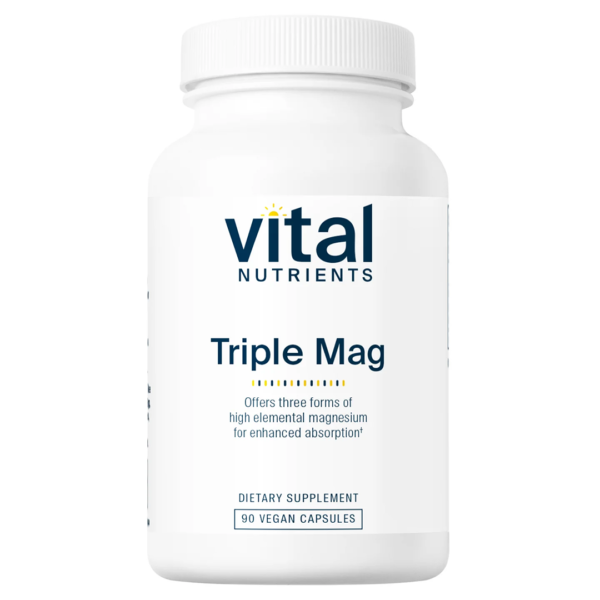 Vital Nutrients Triple Magnesium 250 mg – Three Forms in One Capsule (90 Capsules)