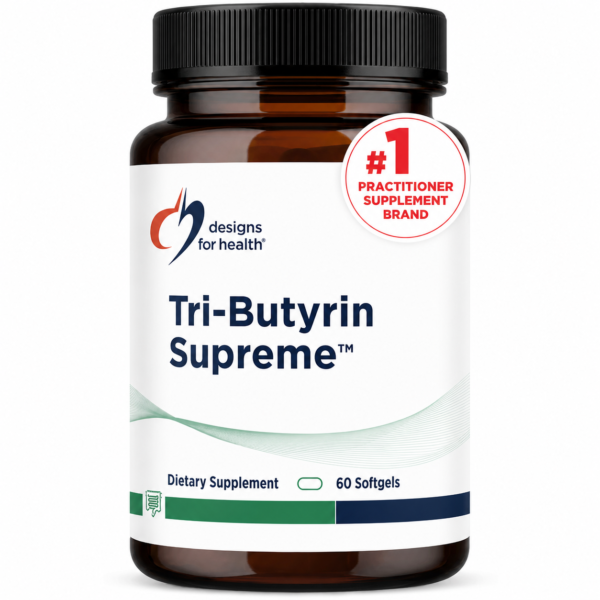 Designs for Health Tri-Butyrin Supreme™ – Tributyrin, a Stable Form of Butyrate (60 Softgels)